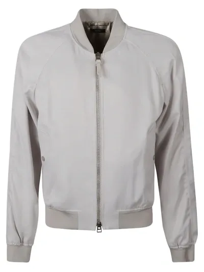 Tom Ford Classic Fitted Zipped Bomber In White