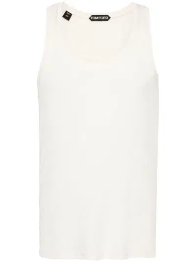 Tom Ford Ribbed Tank Top In White