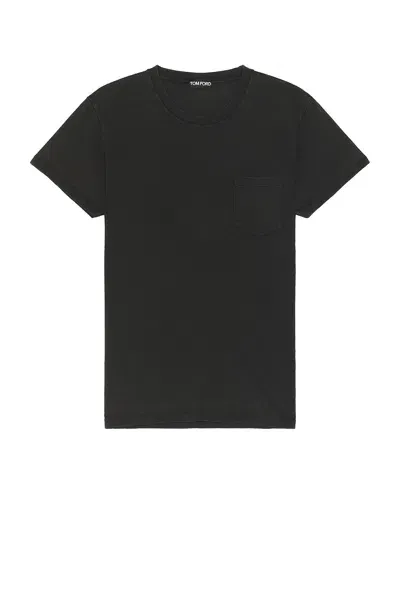 Tom Ford Cold Dye Cotton T-shirt In Charcoal