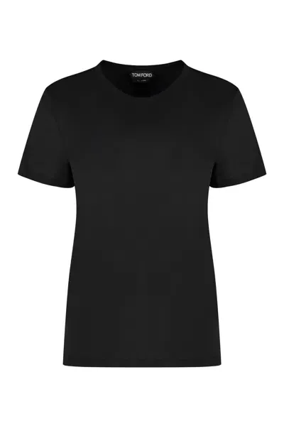 Tom Ford Cotton Crew-neck T-shirt In Black