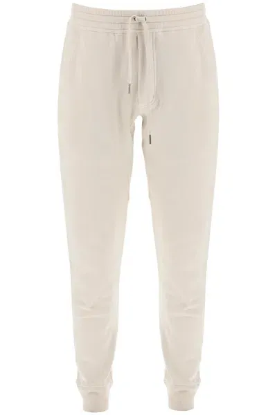 Tom Ford Cotton Drawstring Sweatpants In Neutrals