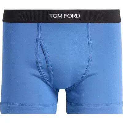 Tom Ford Cotton Stretch Jersey Boxer Briefs In Blue