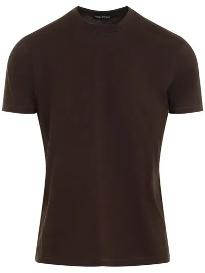 Tom Ford Crew-neck T-shirt In Brown