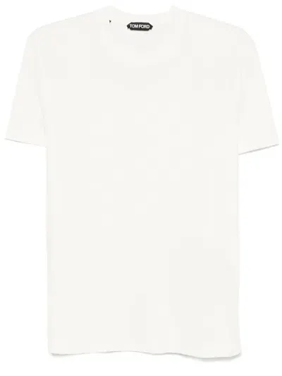 Tom Ford Crew Neck T-shirt In Neutrals