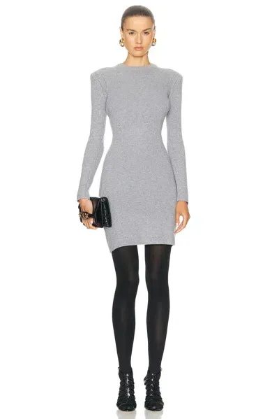 Tom Ford Crewneck Mini Dress In Mid Grey Melange