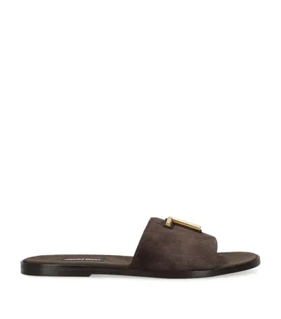 Tom Ford Croc-embossed Brighton Sandals In Brown