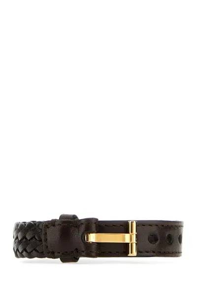 Tom Ford Dark Brown Leather Bracelet