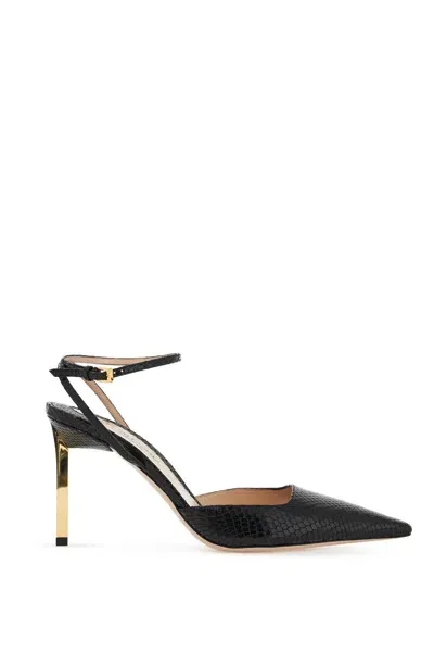 Tom Ford Women's Cocco Print Slingback Dã©col Pumps In Black