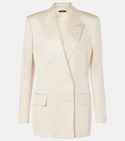 Tom Ford Double-breasted Silk And Wool Twill Blazer In Aw040