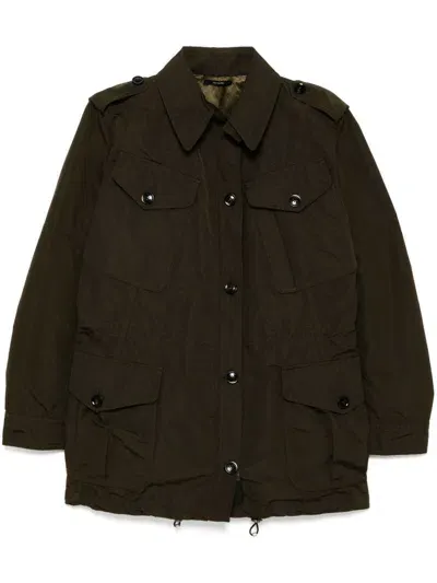 Tom Ford Drawstring Waist Military Jacket In Green