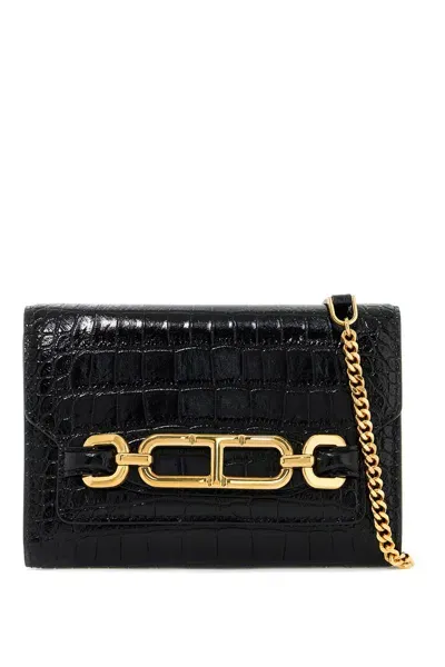 Tom Ford "embossed Crocodile Leather Mini Clutch In Black