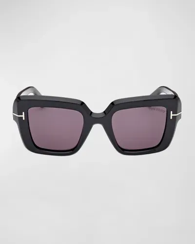 Tom Ford Esme Acetate Square Sunglasses In Blue