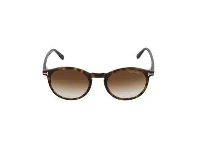 Tom Ford Eyewear Andrea Round Frame Sunglasses In Brown