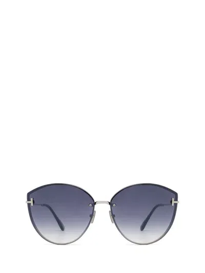 Tom Ford Eyewear Evangeline Oversized Frame Sunglasses In Silver