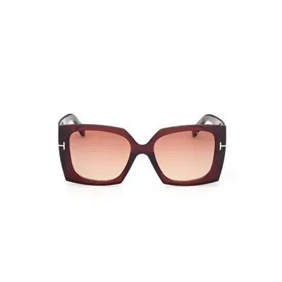 Tom Ford Eyewear Jacquetta Square Frame Sunglasses In Garnet