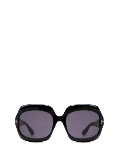 Tom Ford Eyewear Ren Oversized Frame Sunglasses In Black