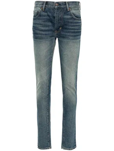 Tom Ford Faded Skinny Jeans In Blue