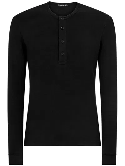 Tom Ford Fine-ribbed T-shirt In Black