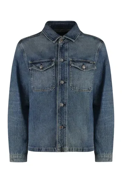 Tom Ford Flap Pocket Denim Jacket In Blue