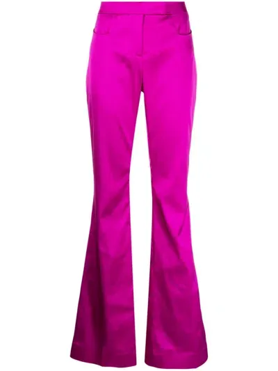 Tom Ford Satin Flared Trousers In Pink