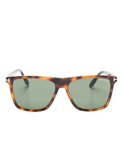 Tom Ford Fletcher Square-frame Sunglasses In Brown