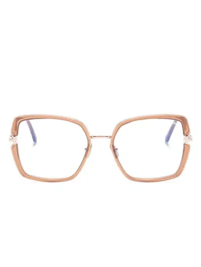 Tom Ford Ft5985b Brille Mit Eckigem Gestell In Nude