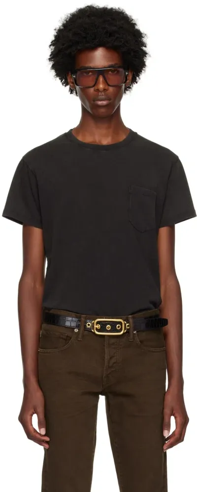 Tom Ford Gray Crewneck T-shirt In Charcoal