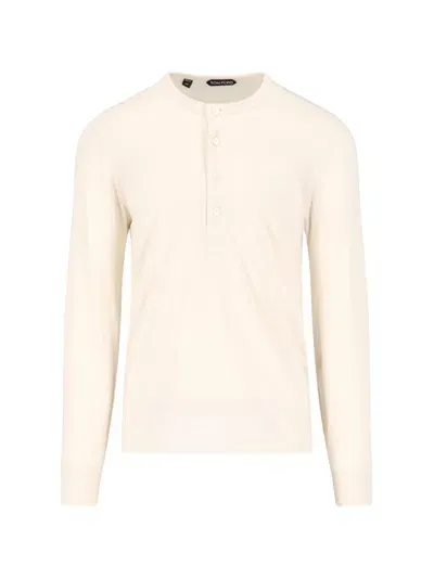 Tom Ford Henley Re-shirt In White