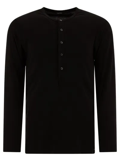 Tom Ford Henley T-shirt Underwear In Black