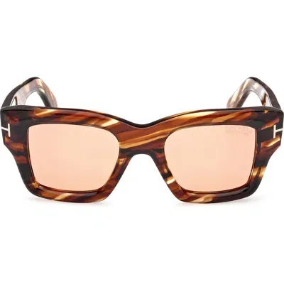 Tom Ford Ilias Square Sunglasses In Bronze/amber