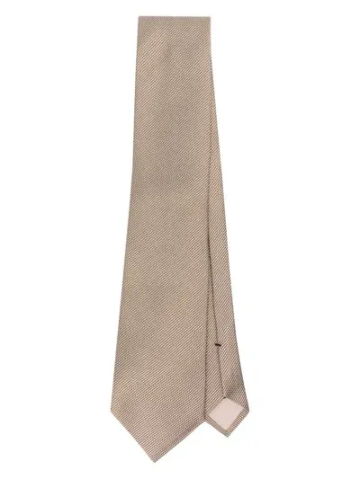 Tom Ford Jacquard Silk Tie In Neutrals