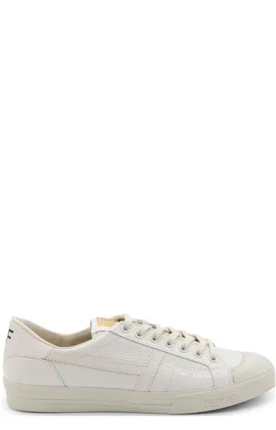 Tom Ford Jarvis Low Top Sneaker In White Beige Ivory