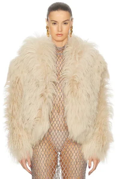 Tom Ford Kidassia Fur Jacket In Canvas White