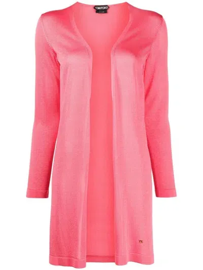 Tom Ford Knitted Long-sleeve Cardigan In Pink