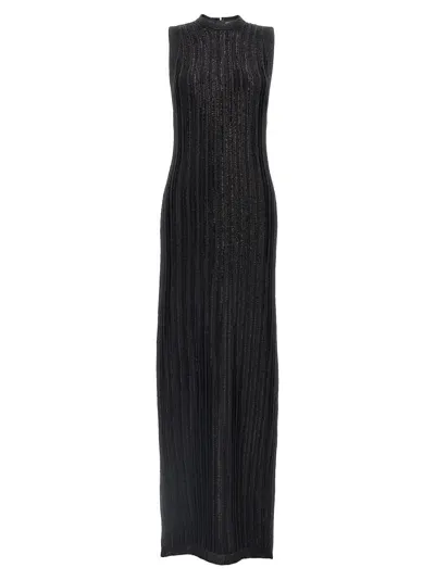 Tom Ford Laminated Knit Dress In Black