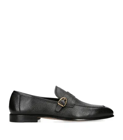 Tom Ford Sean Buckled Full-grain Leather Penny Loafers In Black