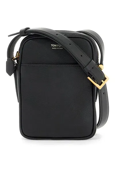 Tom Ford Leather Shoulder Bag With Strap In Black