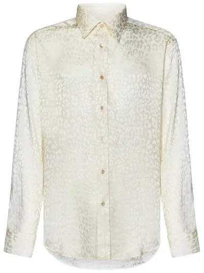 Tom Ford Leopard Jacquard Long In White