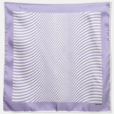 Pre-owned Tom Ford Light Purple Stripe Silk Pocket Square