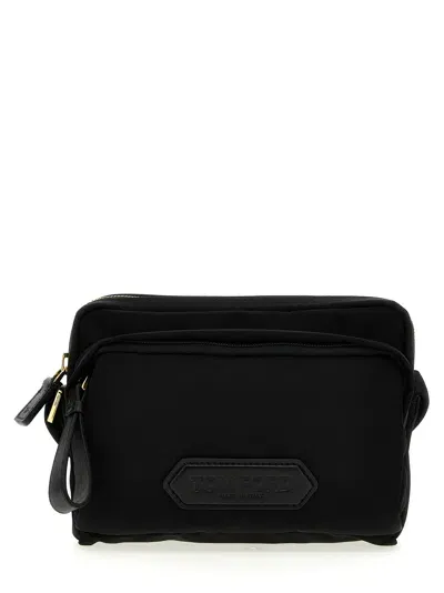 Tom Ford Logo Nylon Crossbody Bag Crossbody Bags In Black