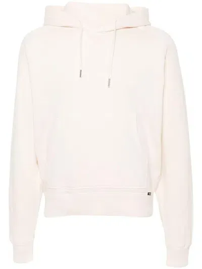 Tom Ford Logo-patch Hoodie In Neutrals