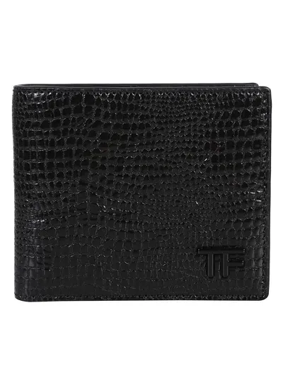 Tom Ford Logo Plaque Wallet In Black