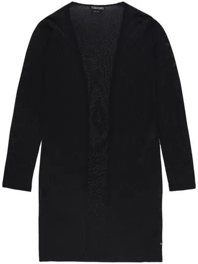 Tom Ford Long Knitted Cardigan In 黑色