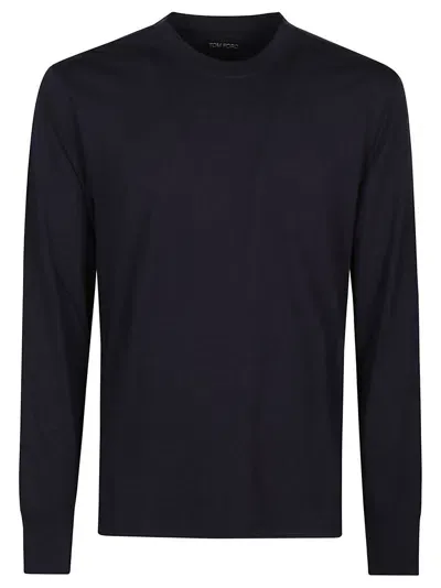 Tom Ford Long Sleeve T-shirt In Blue