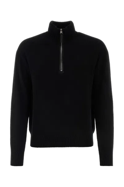 Tom Ford Half Zip Turtleneck Sweater In Black