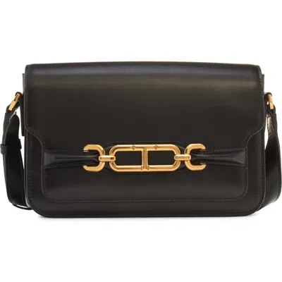 Tom Ford Medium Whitney Calfskin Leather Shoulder Bag In 1n001 Black