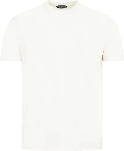 Tom Ford Round-neck Short-sleeve T-shirt In Nude & Neutrals