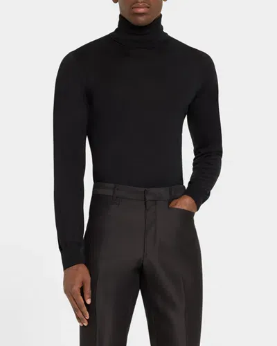 Tom Ford Men's Fine-gauge Cashmere Turtleneck Sweater In Black