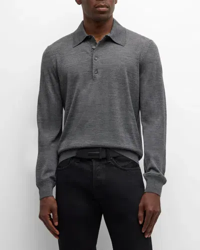 Tom Ford Shirt Collar Sweater In Light_charcoal