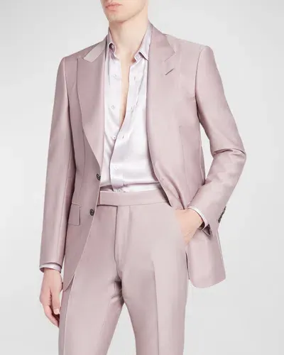 Tom Ford Men's Mikado Atticus Yarn-dyed Dinner Jacket In Dusty Rose